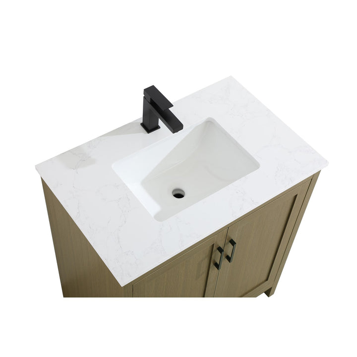 30 Inch Single Bathroom Vanity In Chestnut Brown - View 5 - Joshua Marshal