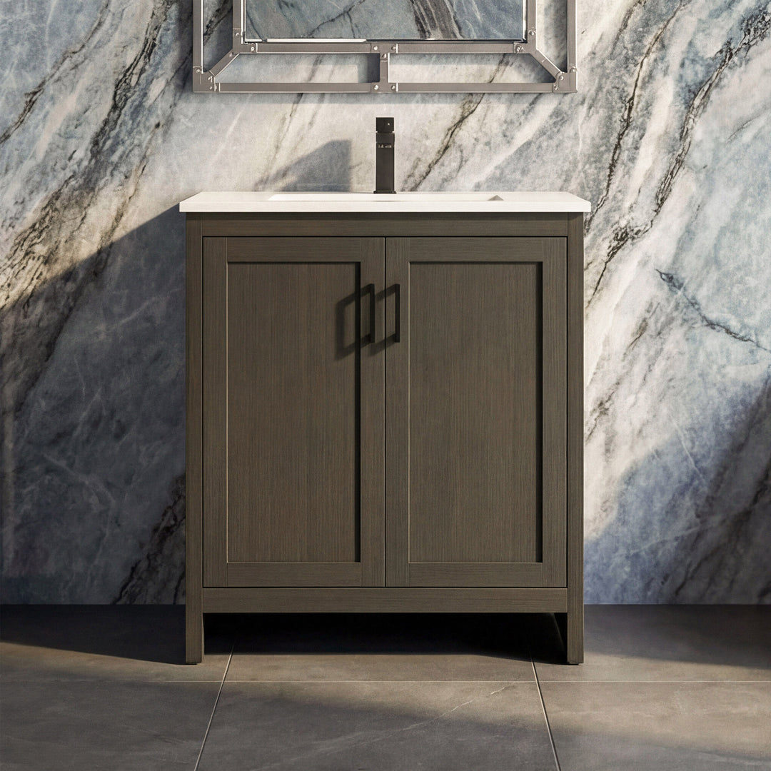 30 Inch Single Bathroom Vanity In Mocha Brown Mocha Brown Finish - KITCHEN & BATH by Joshua Marshal