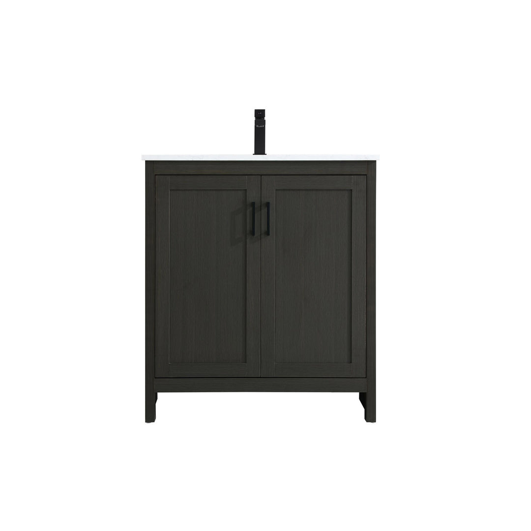 30 Inch Single Bathroom Vanity In Mocha Brown - View 3 - Joshua Marshal