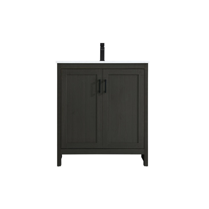 30 Inch Single Bathroom Vanity In Mocha Brown - View 3 - Joshua Marshal