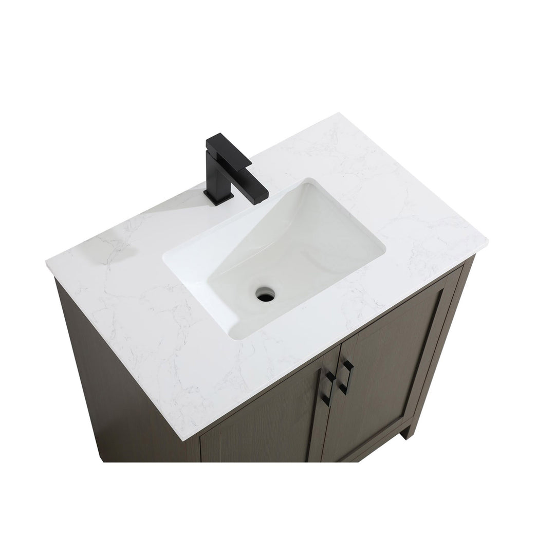 30 Inch Single Bathroom Vanity In Mocha Brown - View 6 - Joshua Marshal