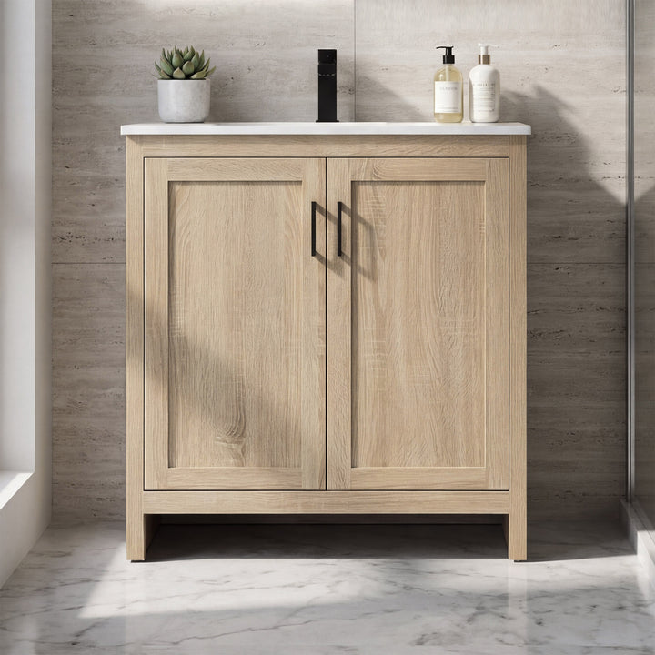 30 Inch Single Bathroom Vanity In Mango Wood Mango Wood Finish - KITCHEN & BATH by Joshua Marshal