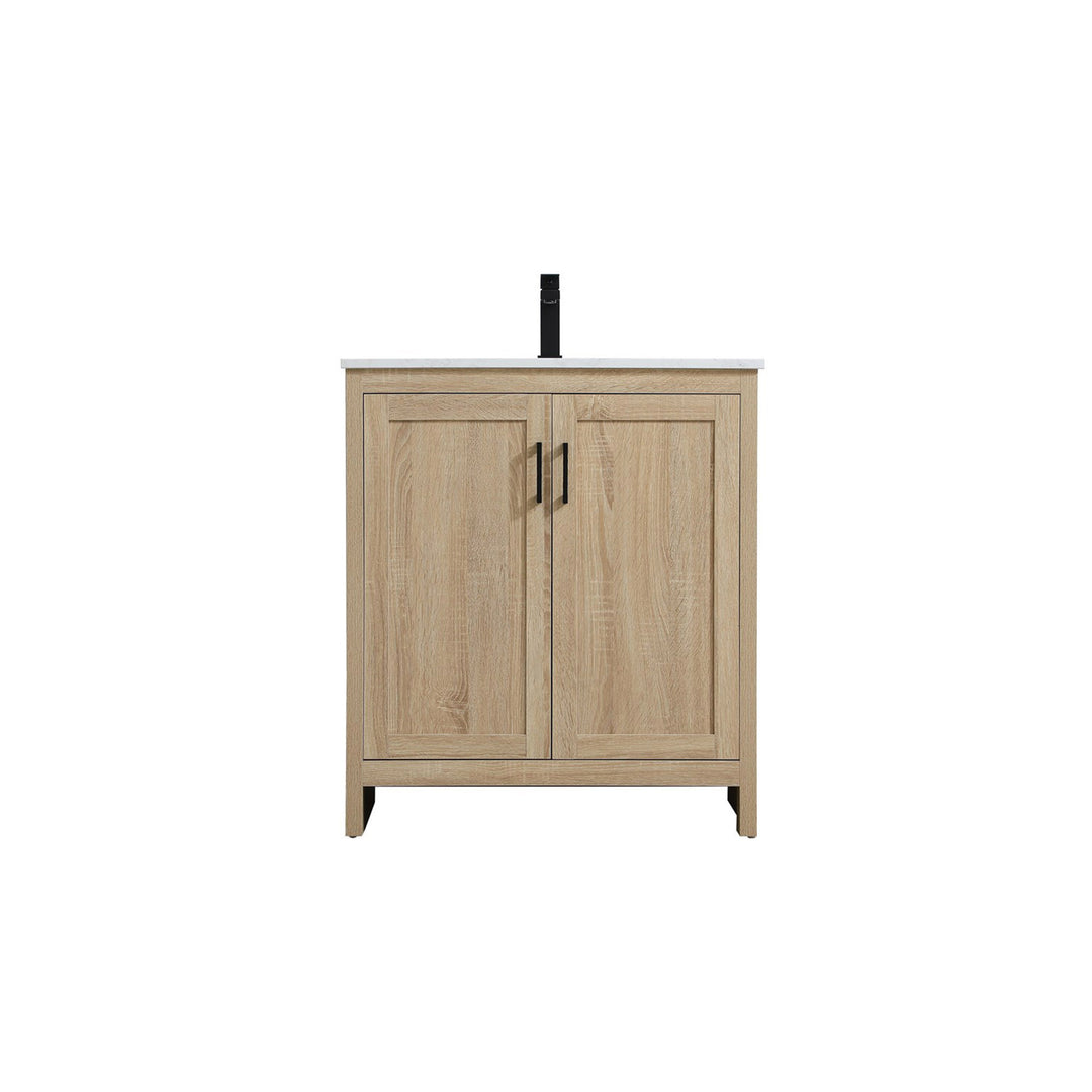 30 Inch Single Bathroom Vanity In Mango Wood - View 3 - Joshua Marshal