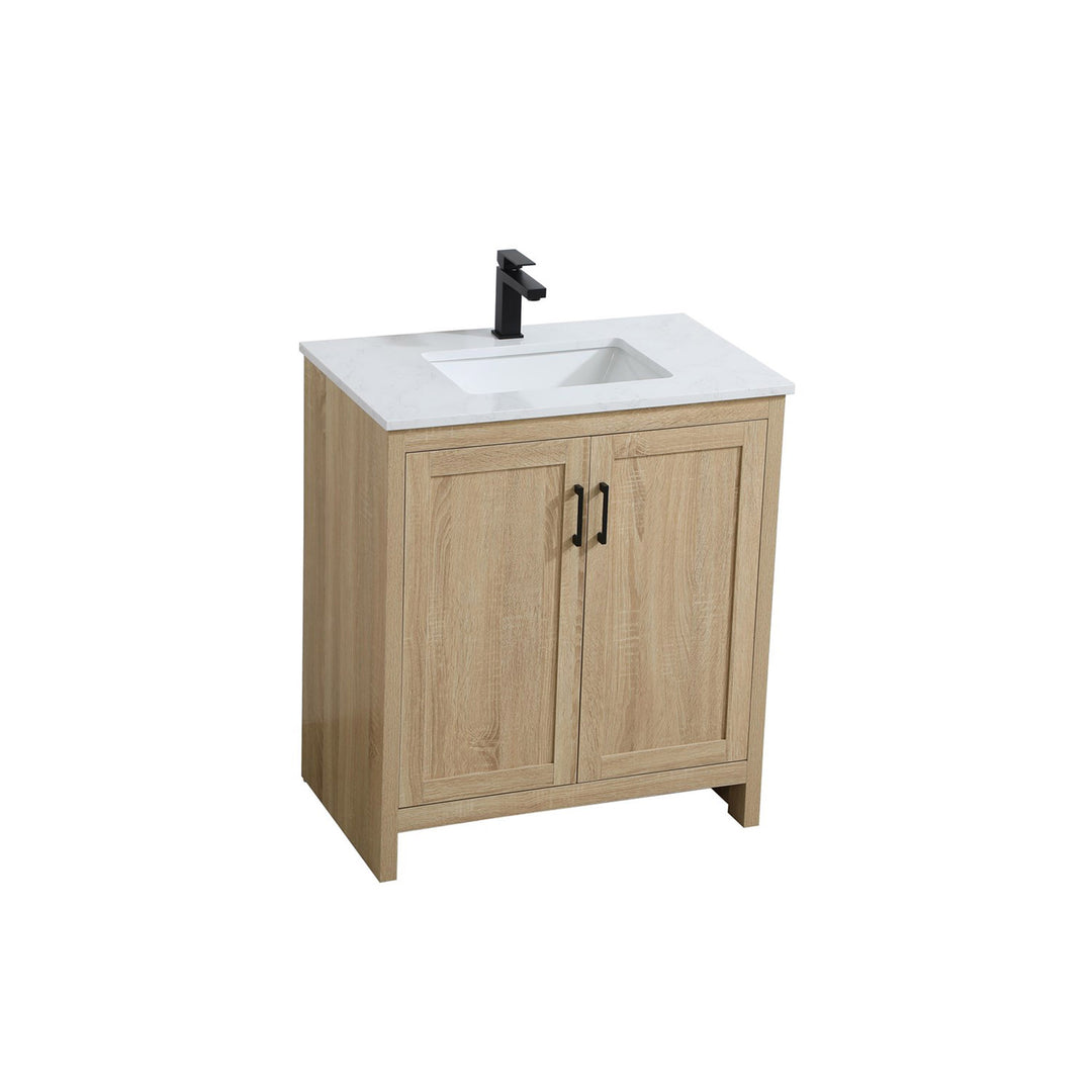 30 Inch Single Bathroom Vanity In Mango Wood - View 4 - Joshua Marshal