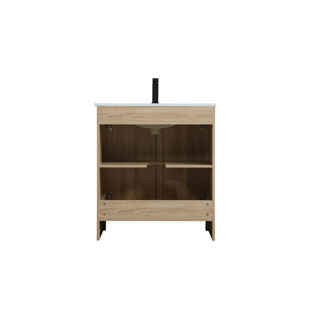 30 Inch Single Bathroom Vanity In Mango Wood - View 5 - Joshua Marshal