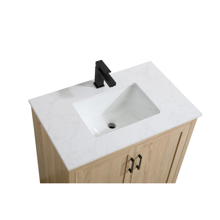30 Inch Single Bathroom Vanity In Mango Wood - View 6 - Joshua Marshal