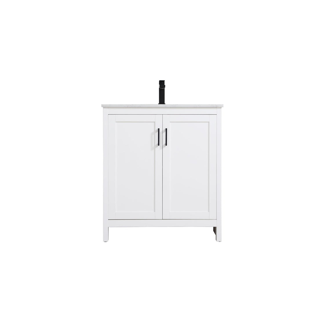 30 Inch Single Bathroom Vanity In White - View 3 - Joshua Marshal