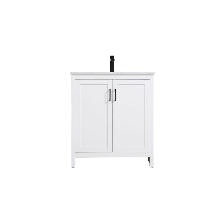 30 Inch Single Bathroom Vanity In White - View 3 - Joshua Marshal