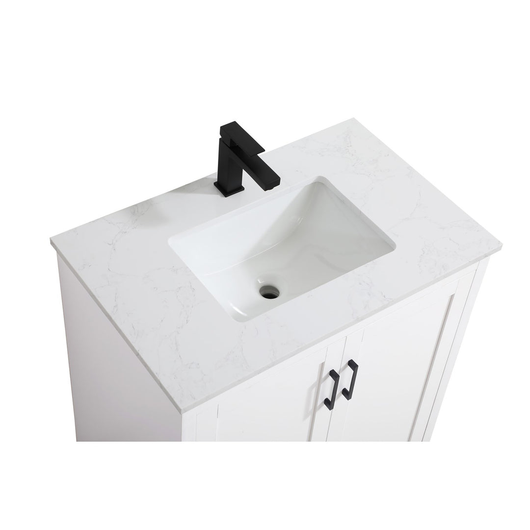 30 Inch Single Bathroom Vanity In White - View 5 - Joshua Marshal