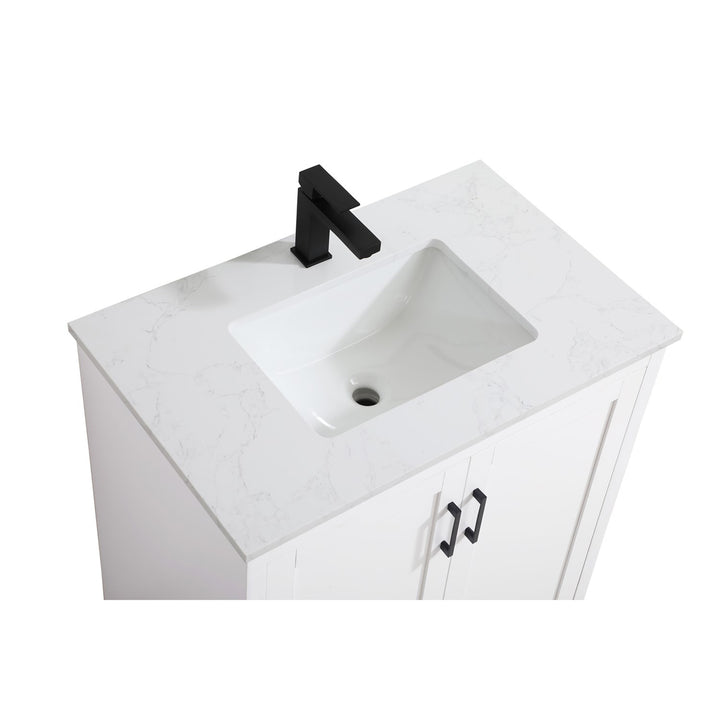 30 Inch Single Bathroom Vanity In White - View 5 - Joshua Marshal