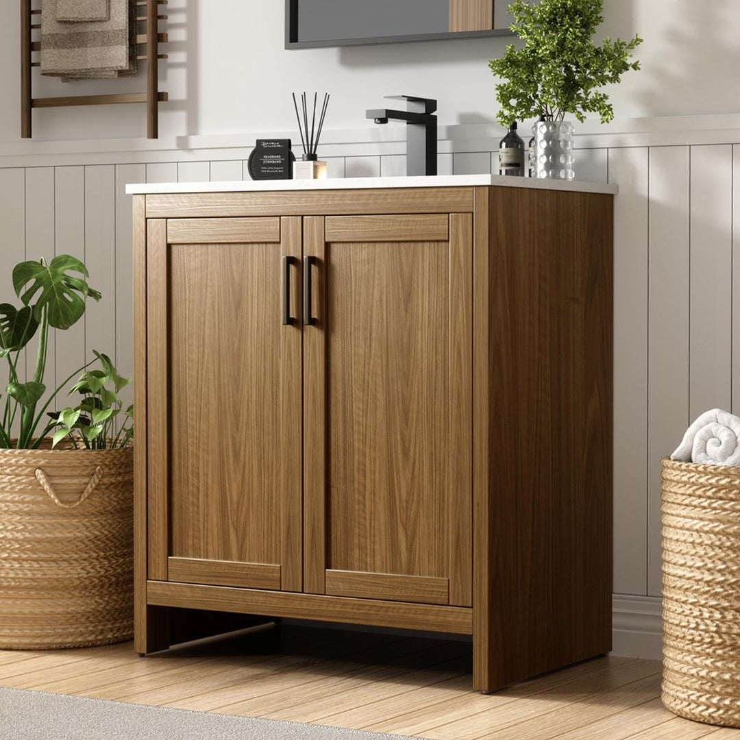 30 Inch Single Bathroom Vanity In Walnut Brown Walnut Brown Finish - KITCHEN & BATH by Joshua Marshal