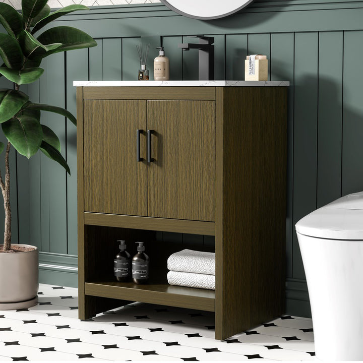 24 Inch Single Bathroom Vanity In Chestnut Brown Chestnut Brown Finish - KITCHEN & BATH by Joshua Marshal
