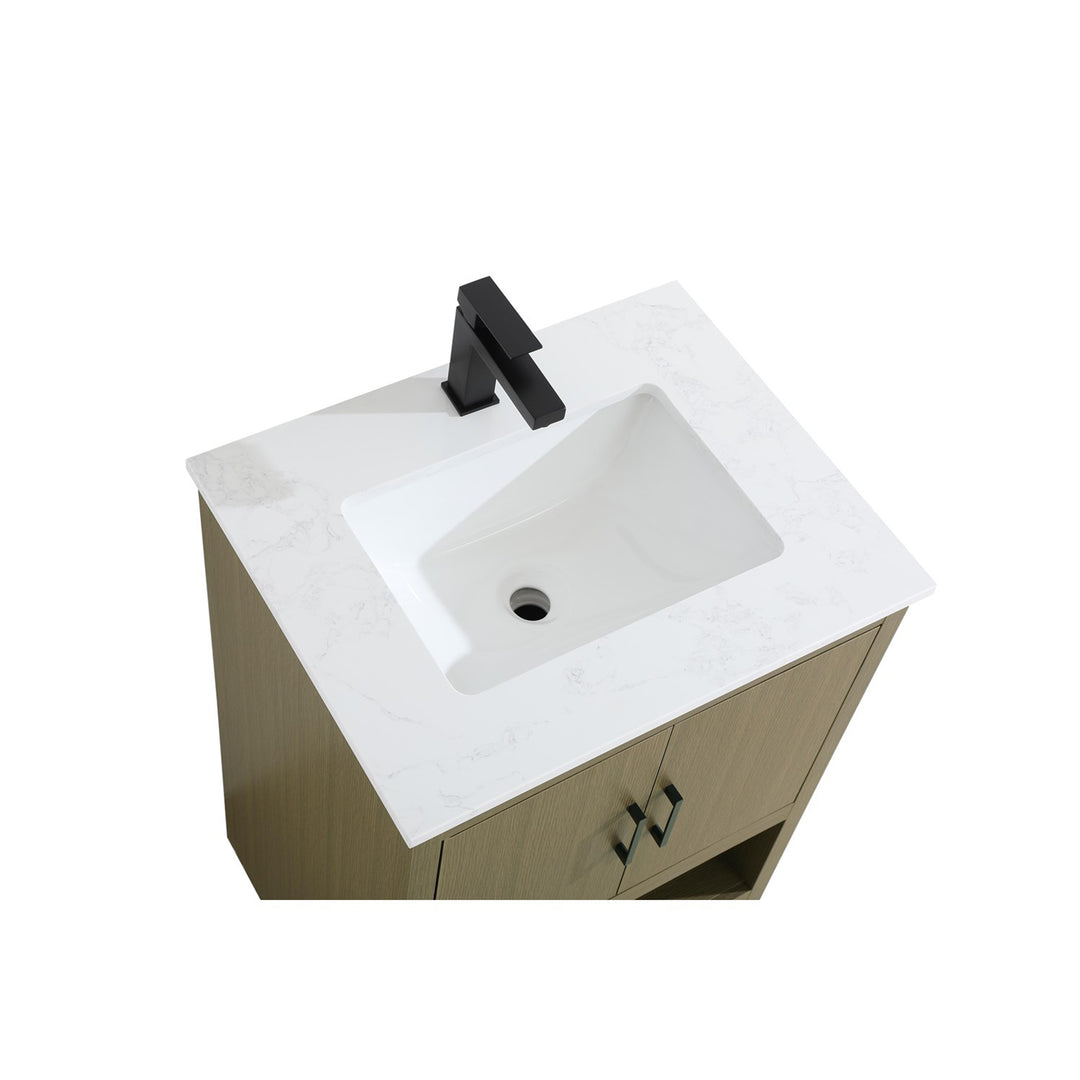 24 Inch Single Bathroom Vanity In Chestnut Brown - View 6 - Joshua Marshal