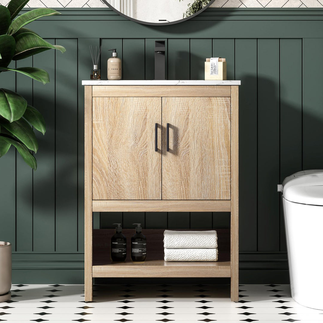 24 Inch Single Bathroom Vanity In Mango Wood Mango Wood Finish - KITCHEN & BATH by Joshua Marshal