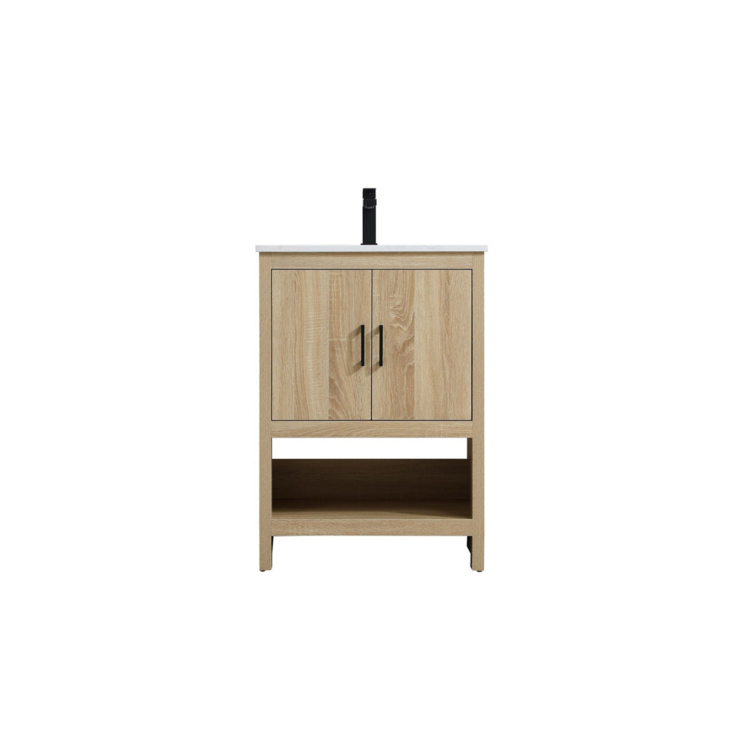 24 Inch Single Bathroom Vanity In Mango Wood - View 4 - Joshua Marshal