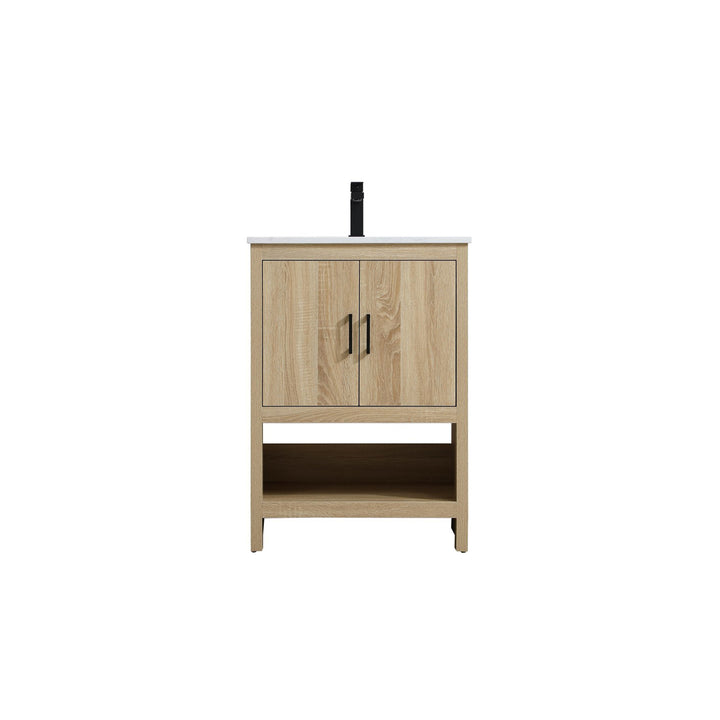 24 Inch Single Bathroom Vanity In Mango Wood - View 4 - Joshua Marshal