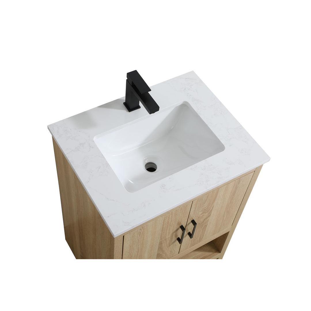 24 Inch Single Bathroom Vanity In Mango Wood - View 5 - Joshua Marshal