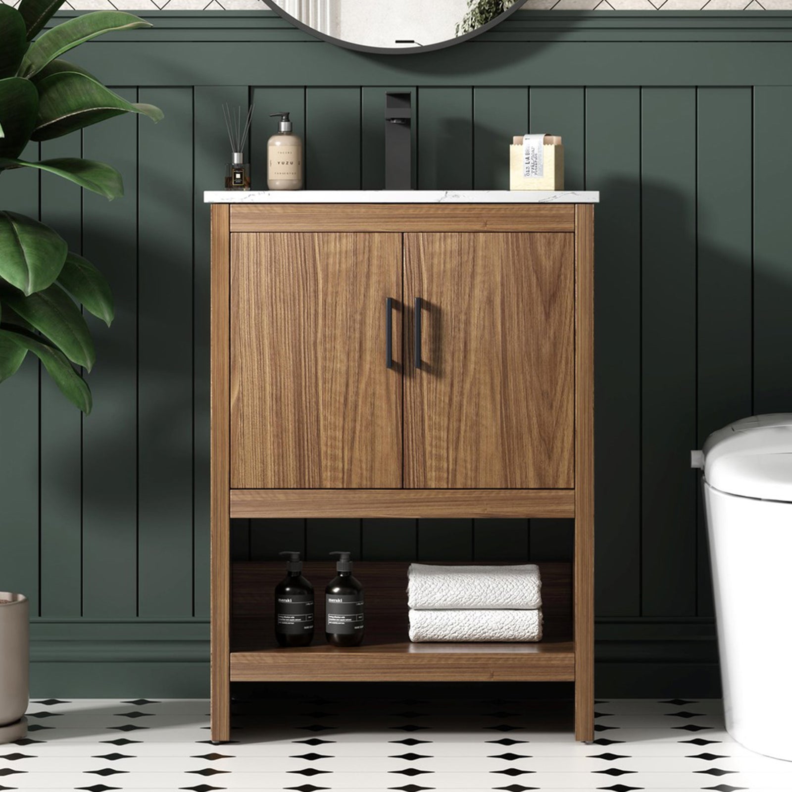 24 Inch Single Bathroom Vanity In Walnut Brown Walnut Brown Finish - KITCHEN & BATH by Joshua Marshal