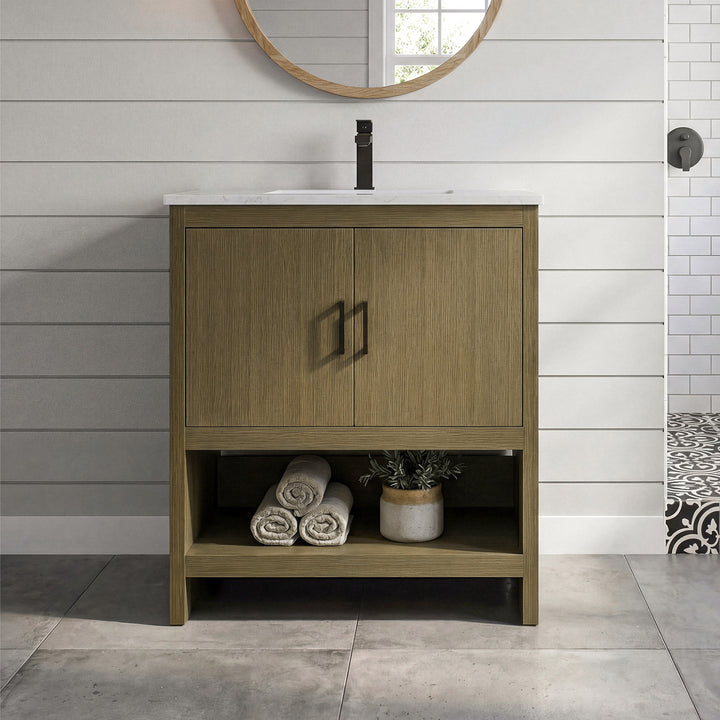 30 Inch Single Bathroom Vanity In Chestnut Brown Chestnut Brown Finish - KITCHEN & BATH by Joshua Marshal
