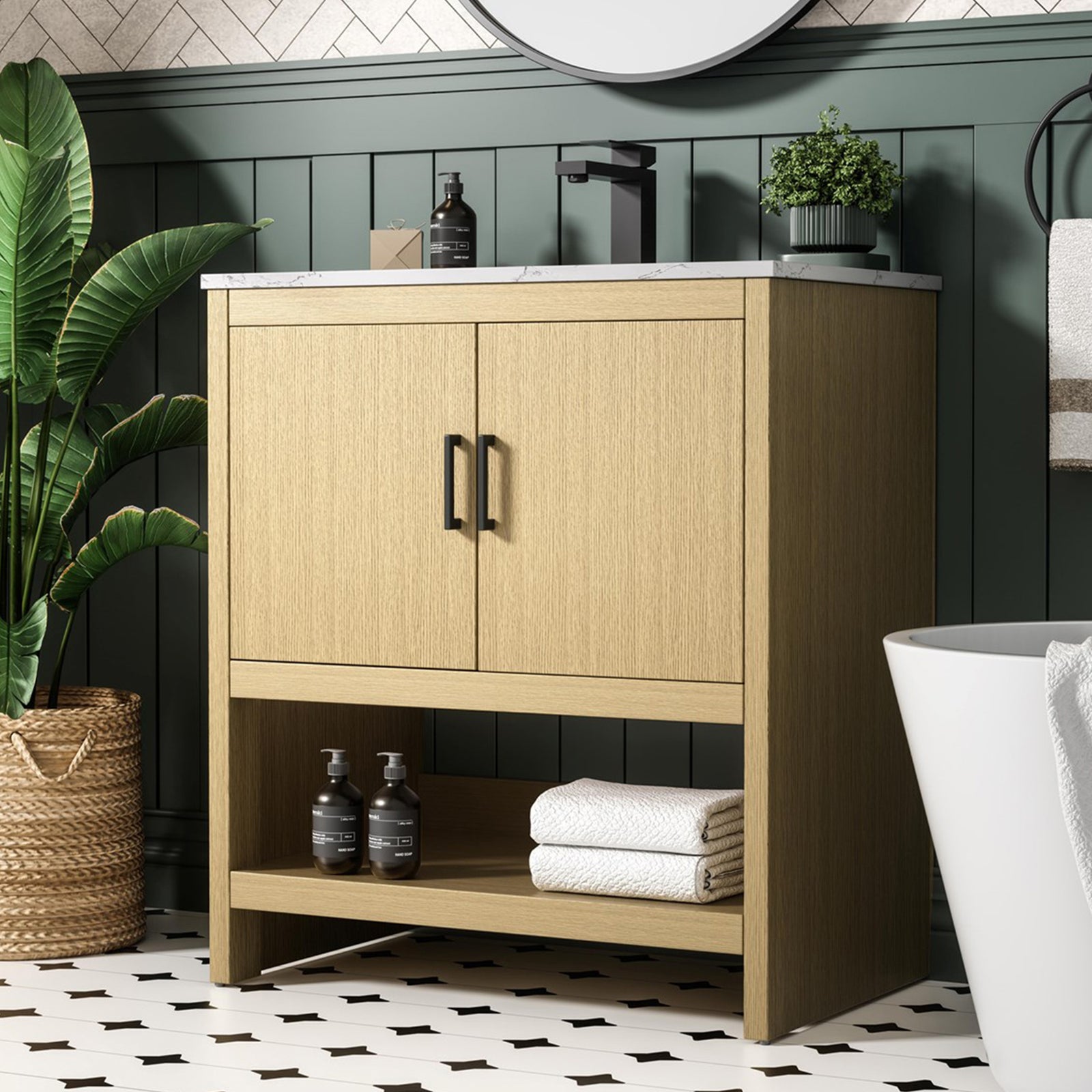 30 Inch Single Bathroom Vanity In Honey Brown Honey Brown Finish - KITCHEN & BATH by Joshua Marshal