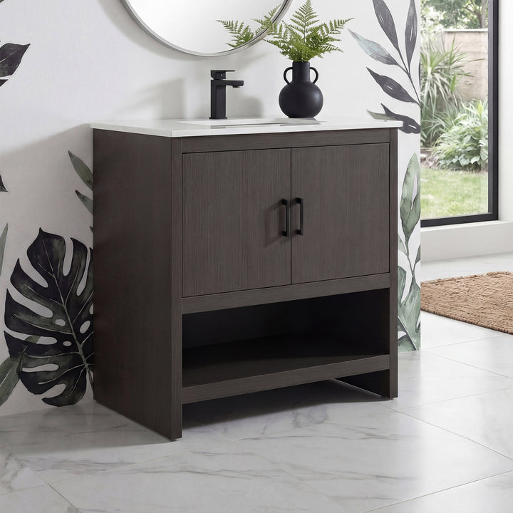 30 Inch Single Bathroom Vanity In Mocha Brown Mocha Brown Finish - KITCHEN & BATH by Joshua Marshal