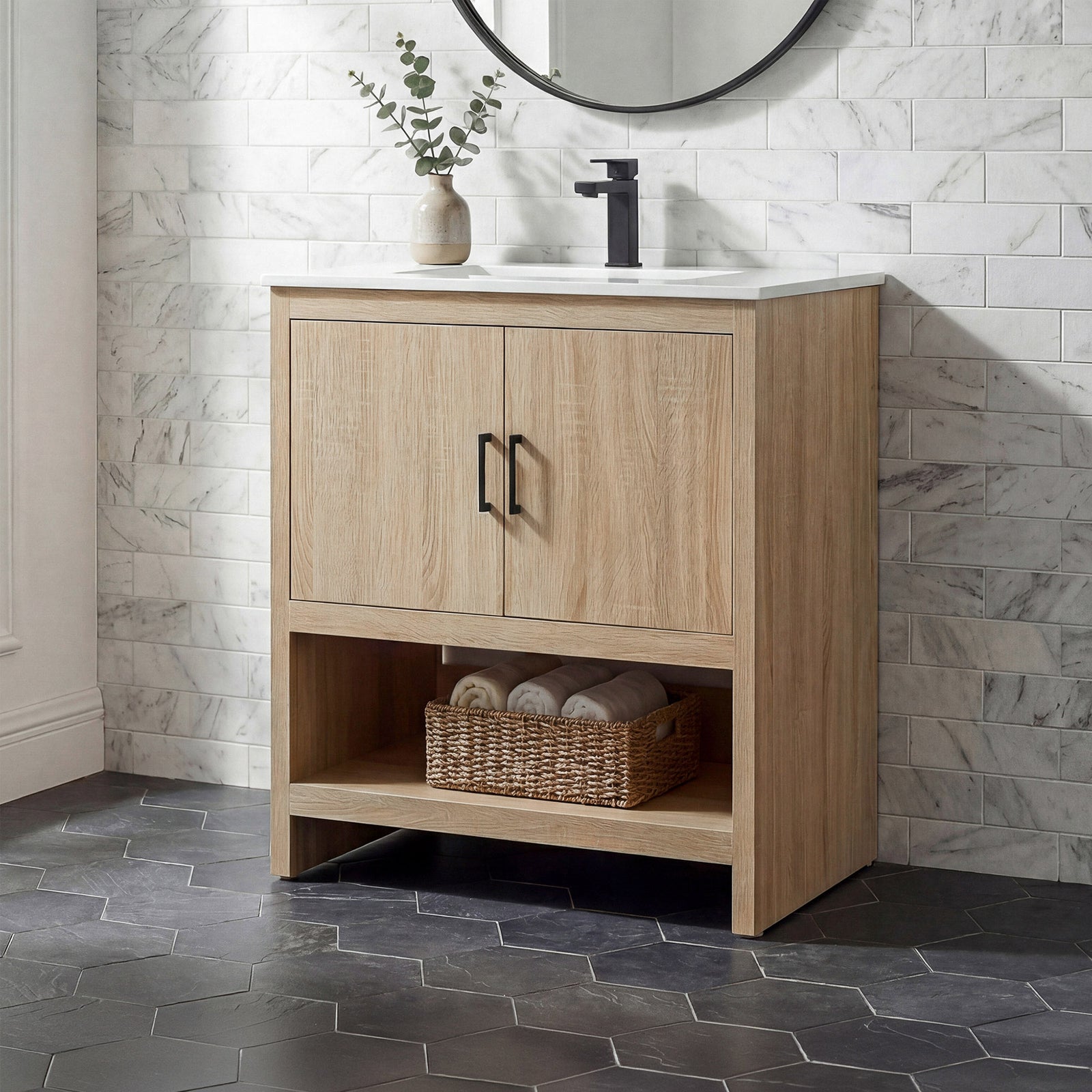 30 Inch Single Bathroom Vanity In Mango Wood Mango Wood Finish - KITCHEN & BATH by Joshua Marshal