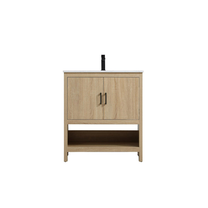 30 Inch Single Bathroom Vanity In Mango Wood - View 3 - Joshua Marshal