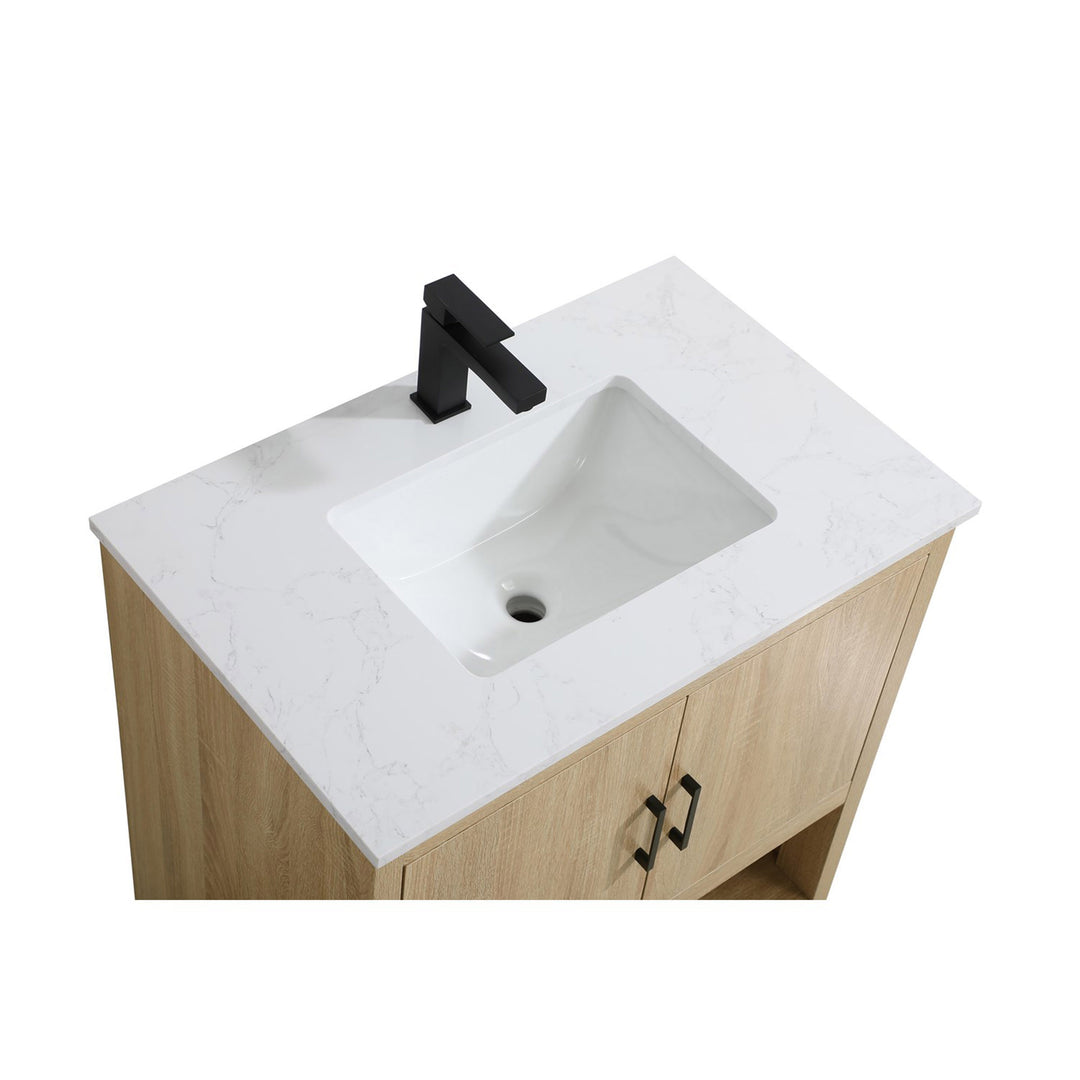 30 Inch Single Bathroom Vanity In Mango Wood - View 6 - Joshua Marshal