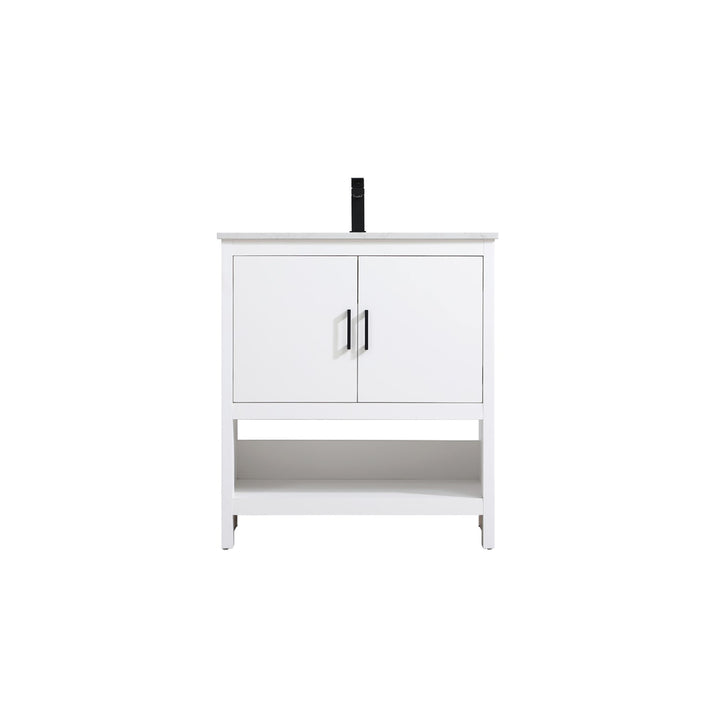 30 Inch Single Bathroom Vanity In White - View 3 - Joshua Marshal