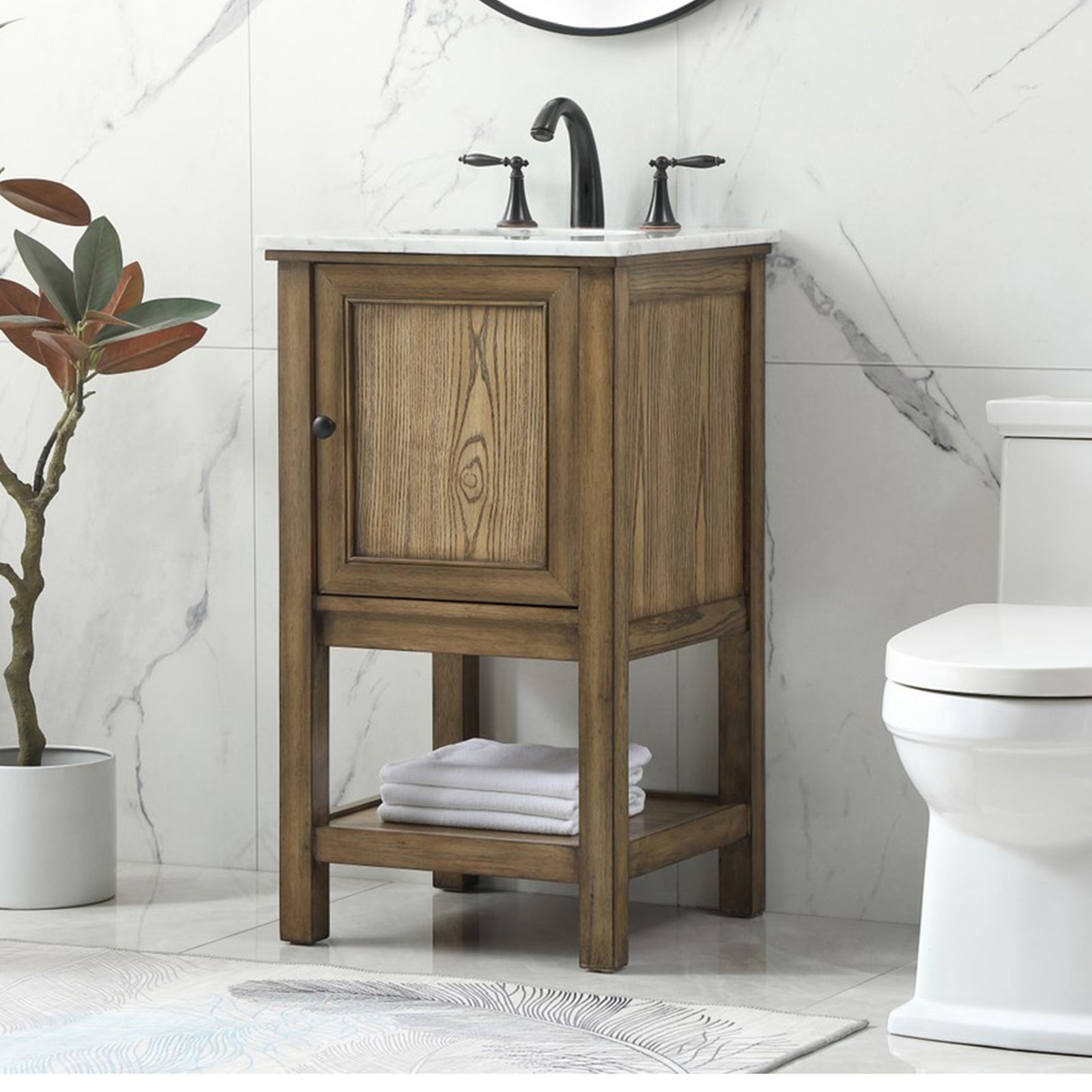19 Inch Single Bathroom Vanity In Driftwood Driftwood Finish - KITCHEN & BATH by Joshua Marshal