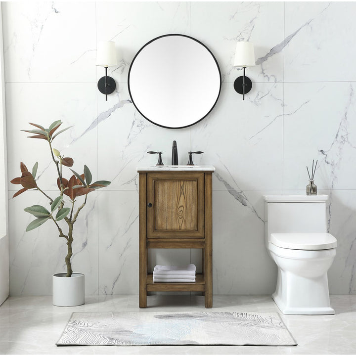 19 Inch Single Bathroom Vanity In Driftwood - View 2 - Joshua Marshal