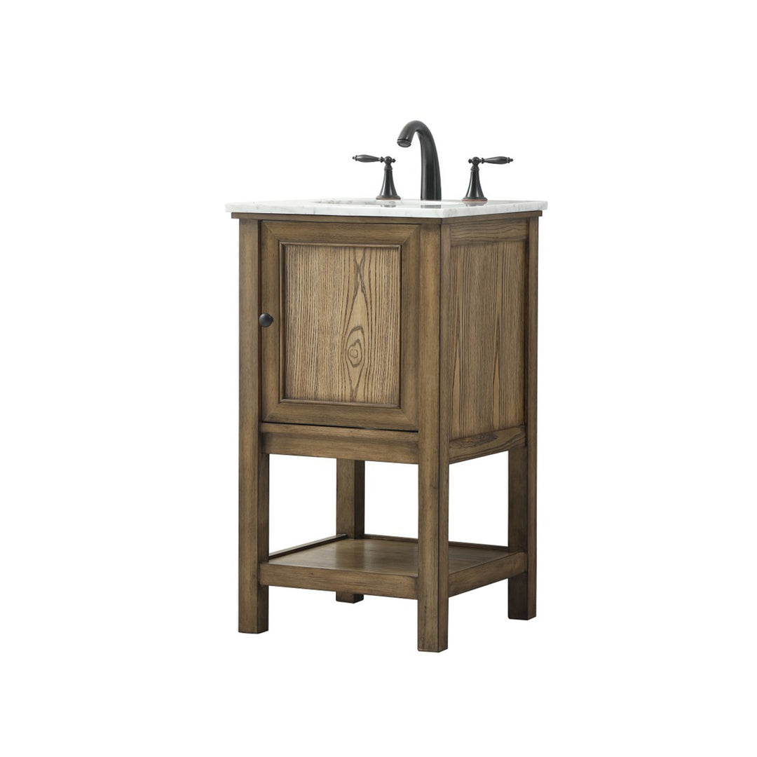 19 Inch Single Bathroom Vanity In Driftwood - View 3 - Joshua Marshal