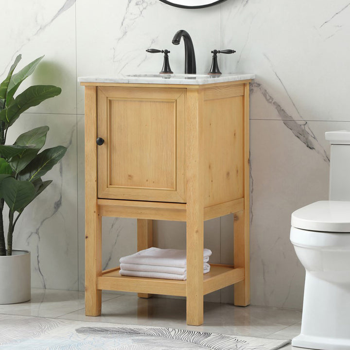 19 Inch Single Bathroom Vanity In Natural Wood Natural Wood Finish - KITCHEN & BATH by Joshua Marshal