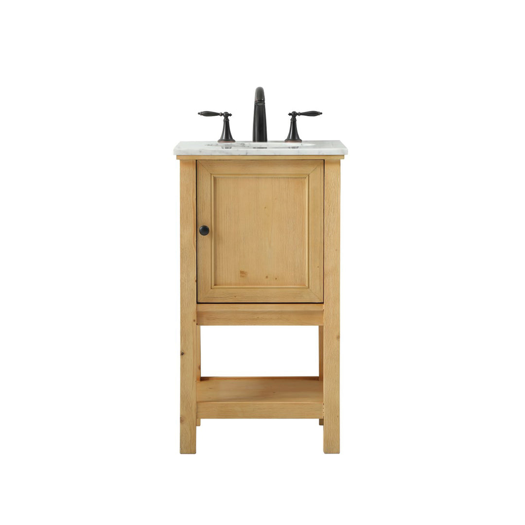 19 Inch Single Bathroom Vanity In Natural Wood - View 4 - Joshua Marshal
