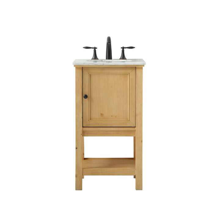 19 Inch Single Bathroom Vanity In Natural Wood - View 4 - Joshua Marshal