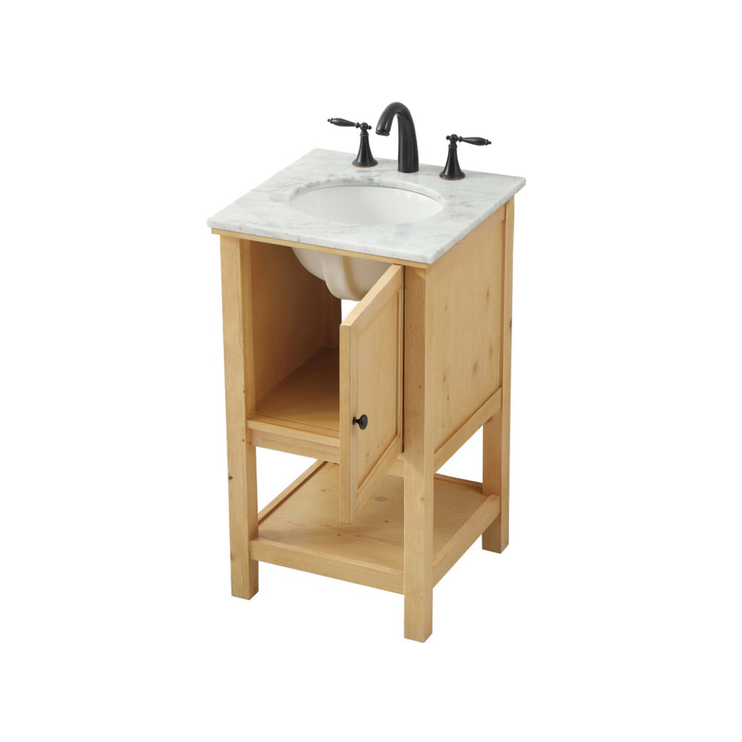 19 Inch Single Bathroom Vanity In Natural Wood - View 5 - Joshua Marshal