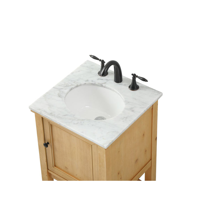 19 Inch Single Bathroom Vanity In Natural Wood - View 6 - Joshua Marshal