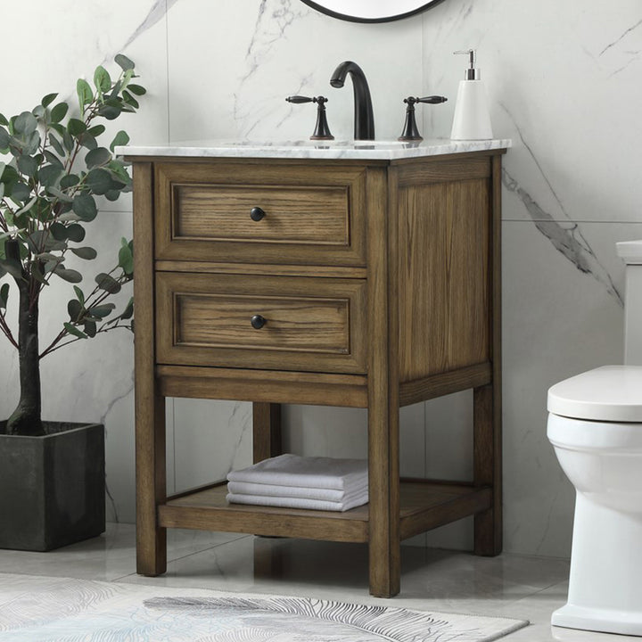 24 Inch Single Bathroom Vanity In Driftwood Driftwood Finish - KITCHEN & BATH by Joshua Marshal