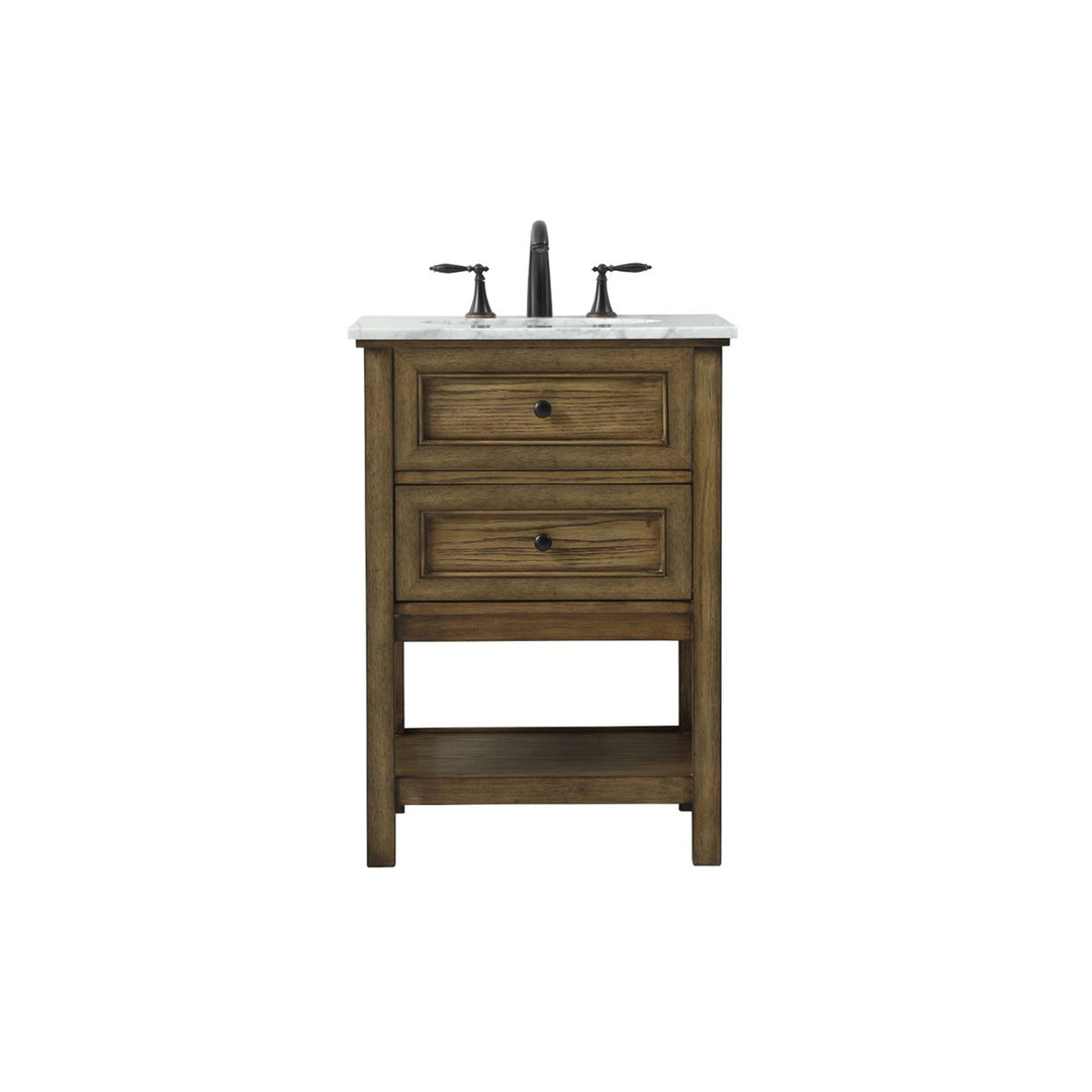 24 Inch Single Bathroom Vanity In Driftwood - View 4 - Joshua Marshal