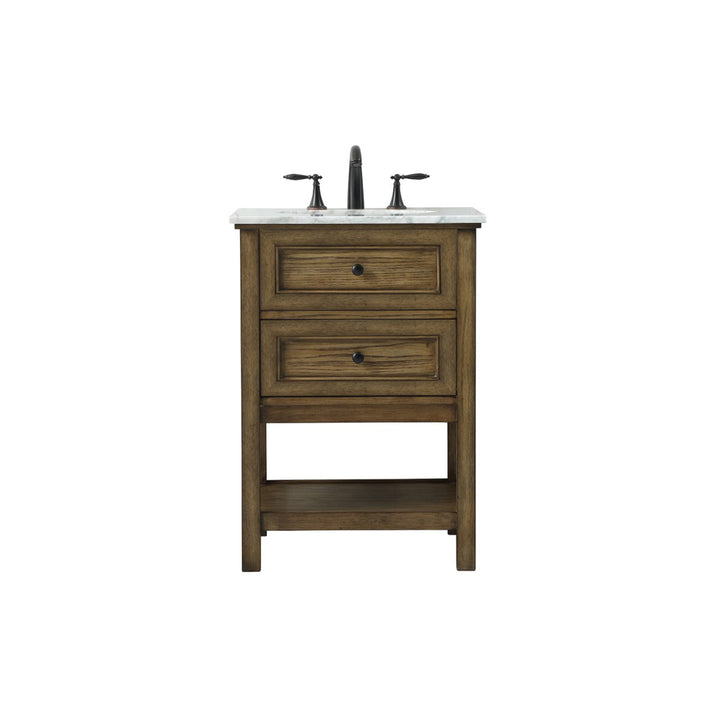 24 Inch Single Bathroom Vanity In Driftwood - View 4 - Joshua Marshal
