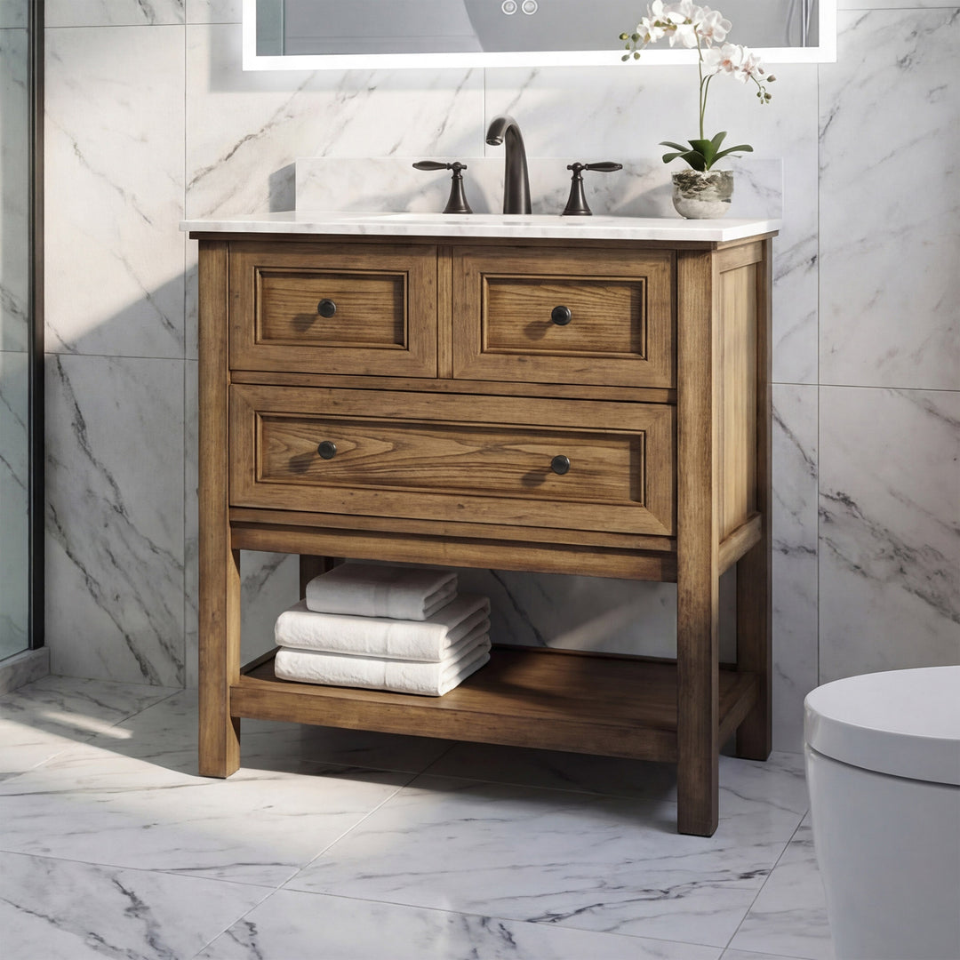 30 Inch Single Bathroom Vanity In Driftwood Driftwood Finish - KITCHEN & BATH by Joshua Marshal