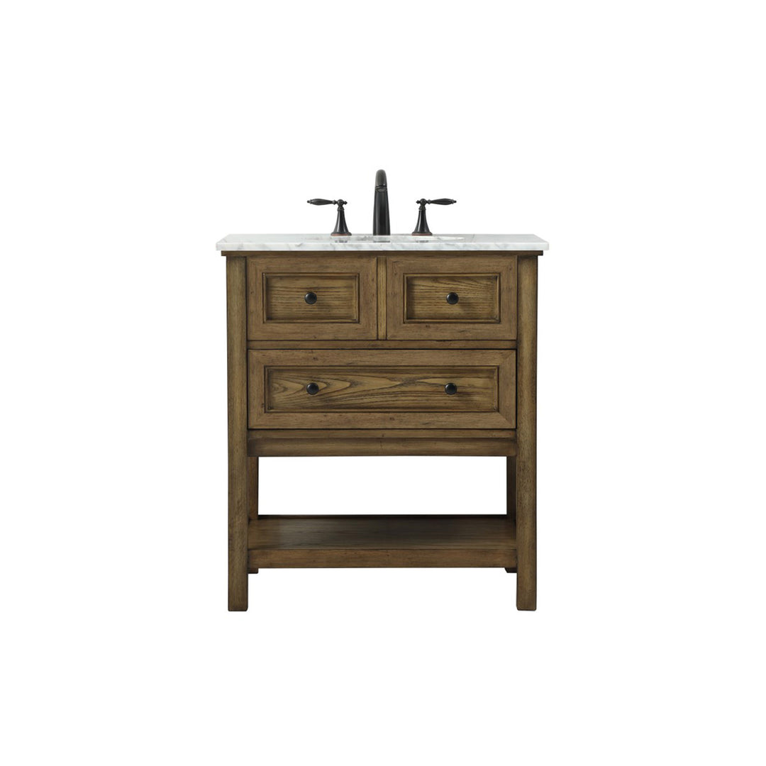 30 Inch Single Bathroom Vanity In Driftwood - View 3 - Joshua Marshal