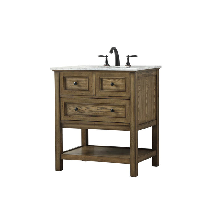 30 Inch Single Bathroom Vanity In Driftwood - View 4 - Joshua Marshal