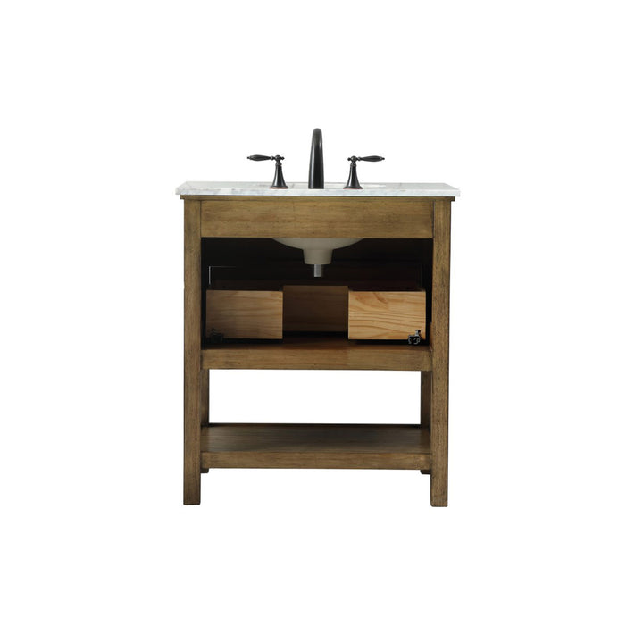 30 Inch Single Bathroom Vanity In Driftwood - View 5 - Joshua Marshal