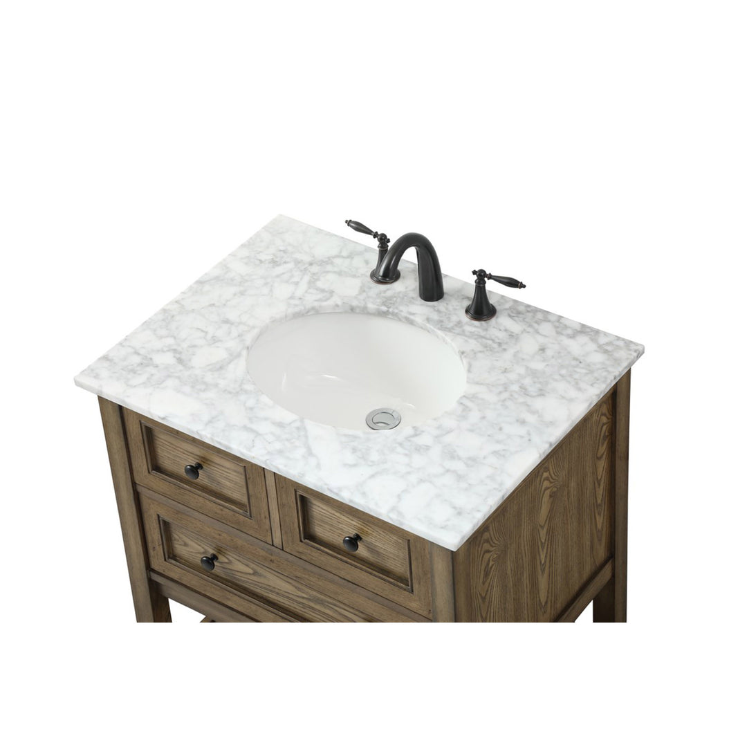 30 Inch Single Bathroom Vanity In Driftwood - View 6 - Joshua Marshal