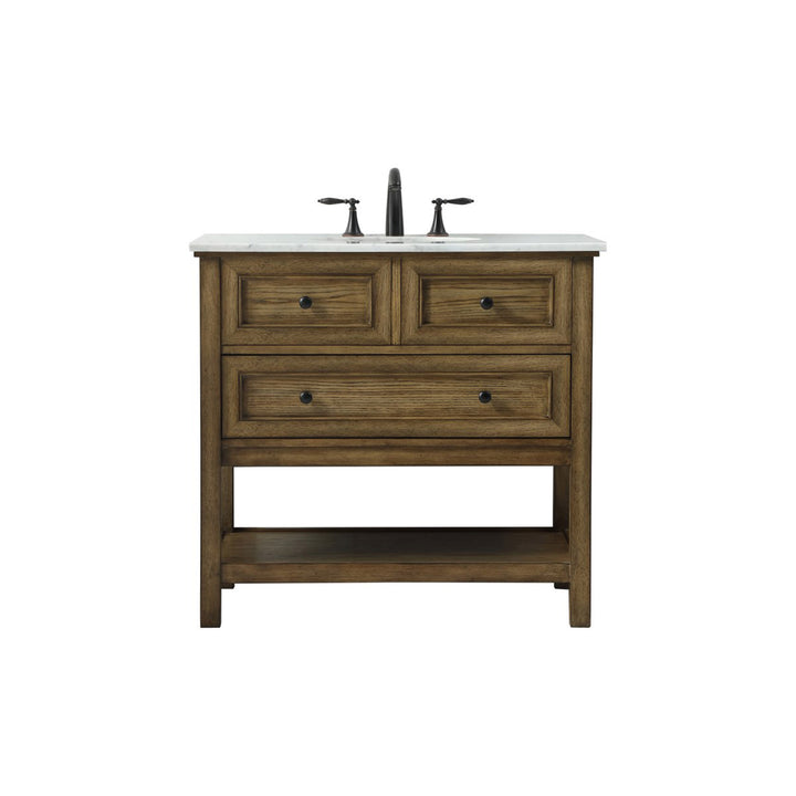 36 Inch Single Bathroom Vanity In Driftwood - View 3 - Joshua Marshal