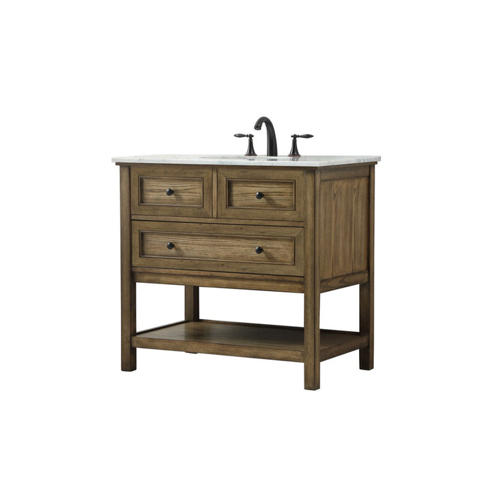 36 Inch Single Bathroom Vanity In Driftwood - View 4 - Joshua Marshal