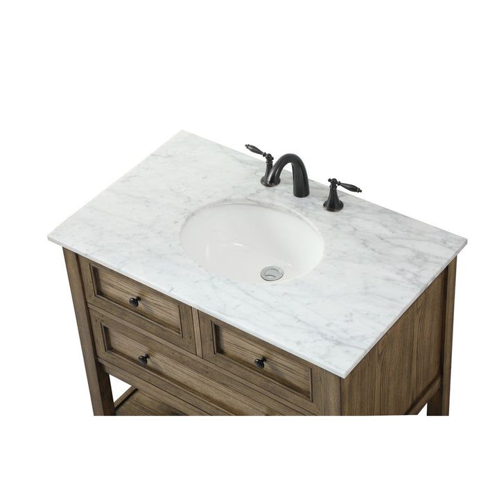 36 Inch Single Bathroom Vanity In Driftwood - View 6 - Joshua Marshal
