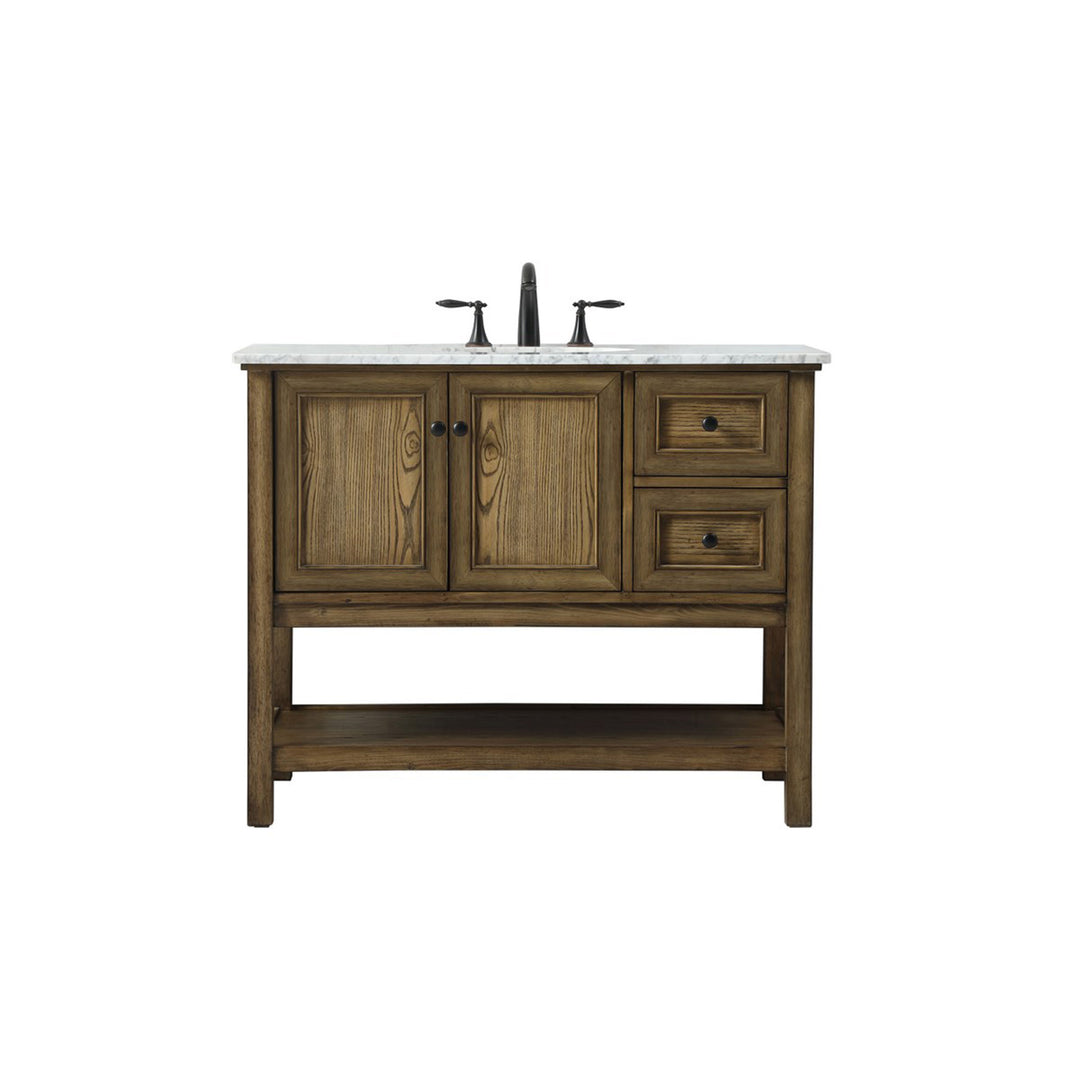 42 Inch Single Bathroom Vanity In Driftwood - View 3 - Joshua Marshal
