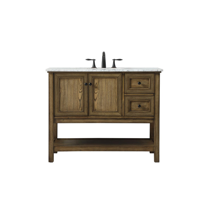 42 Inch Single Bathroom Vanity In Driftwood - View 3 - Joshua Marshal